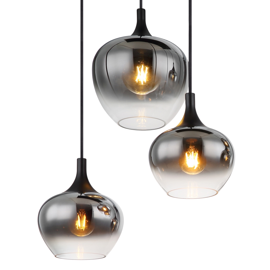 Globo - Luster na sajli 6xE27/40W/230V crno