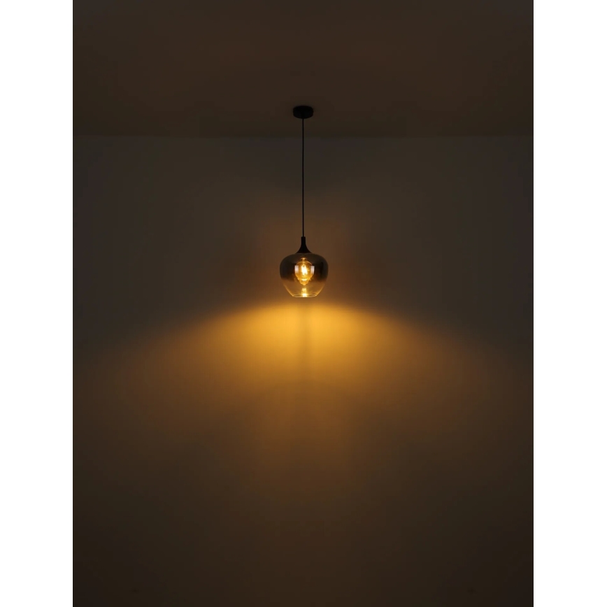 Globo - Luster na sajli 1xE27/40W/230V pr. 24 cm crno