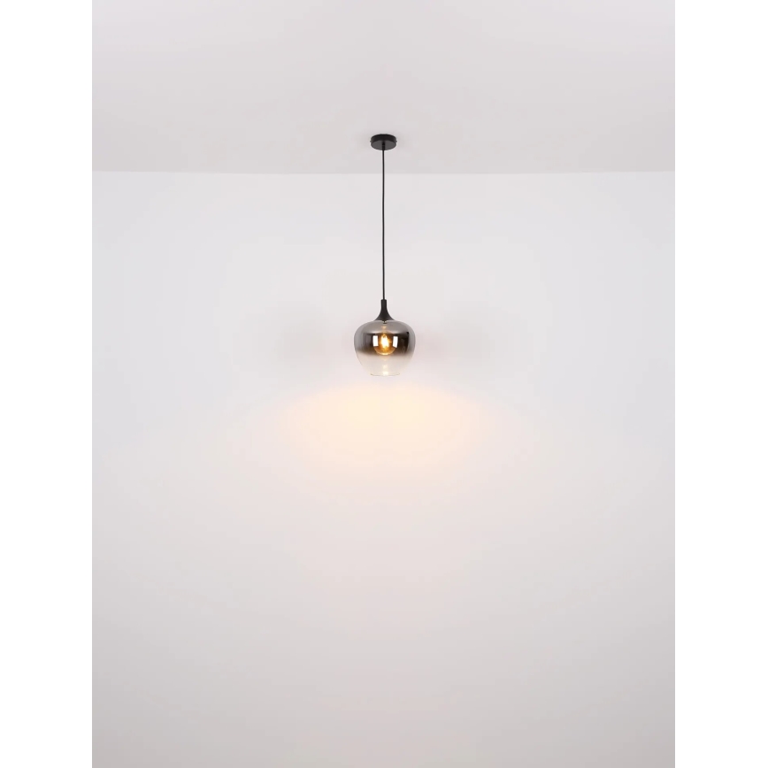 Globo - Luster na sajli 1xE27/40W/230V pr. 24 cm crno