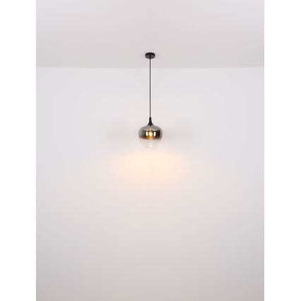 Globo - Luster na sajli 1xE27/60W/230V pr. 29 cm crno