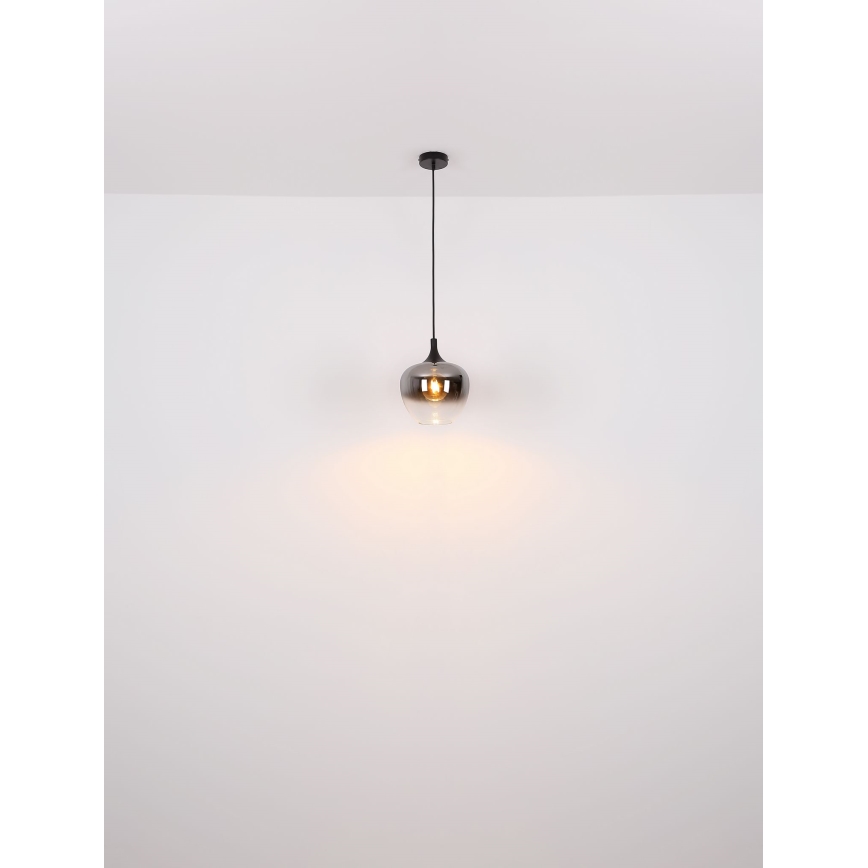 Globo - Luster na sajli 1xE27/60W/230V pr. 29 cm crno