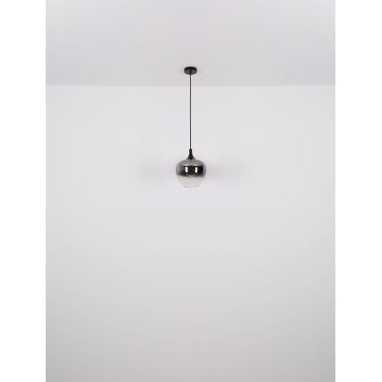 Globo - Luster na sajli 1xE27/60W/230V pr. 29 cm crno