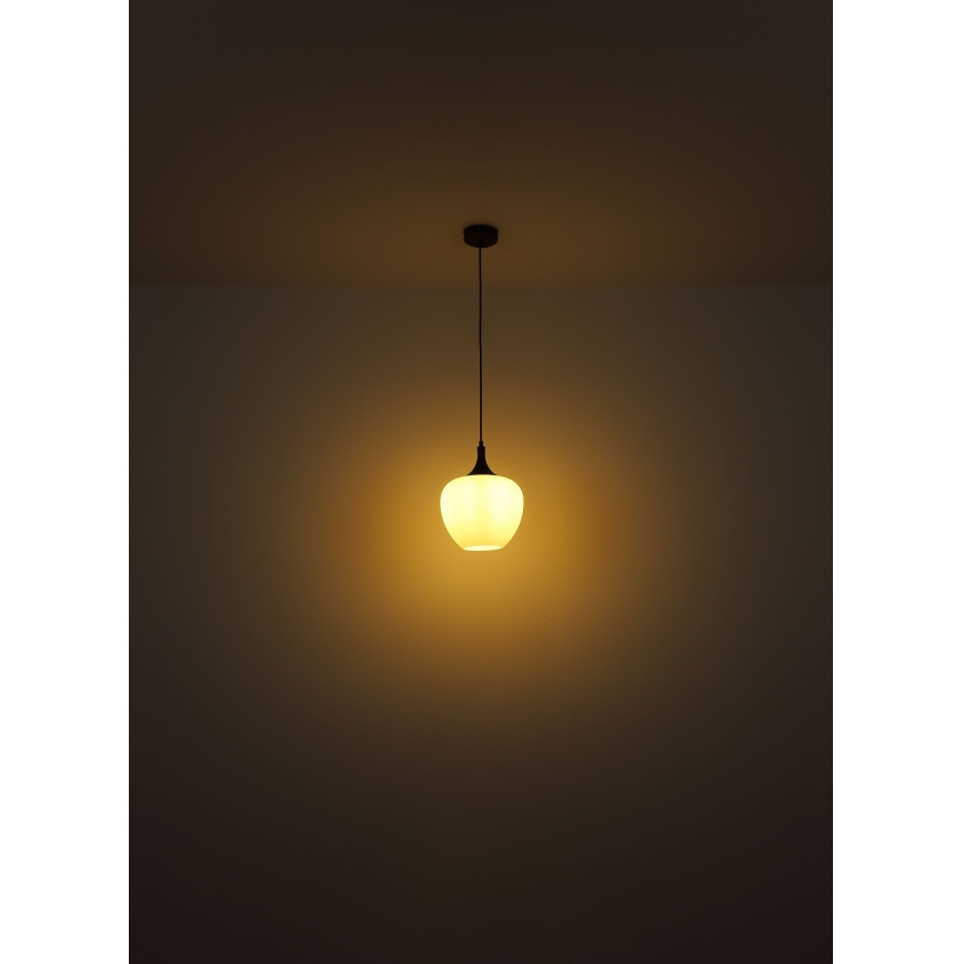Globo - Luster na sajli 1xE27/60W/230V pr. 29 cm bela/braon