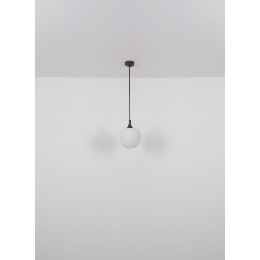 Globo - Luster na sajli 1xE27/60W/230V pr. 29 cm bela/braon