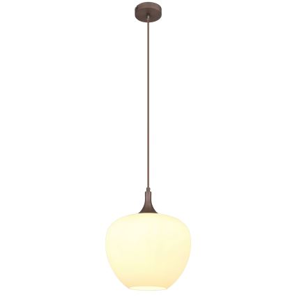 Globo - Luster na sajli 1xE27/60W/230V pr. 29 cm bela/braon