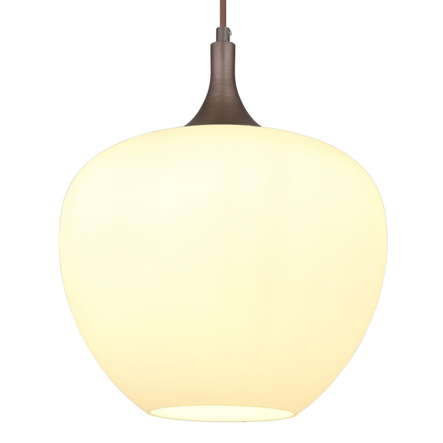 Globo - Luster na sajli 1xE27/60W/230V pr. 29 cm bela/braon