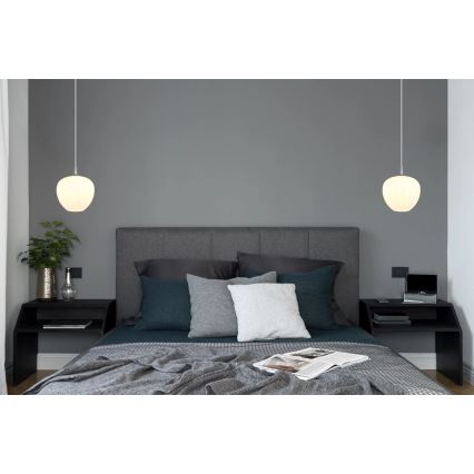Globo - Luster na sajli 1xE27/60W/230V pr. 29 cm bela