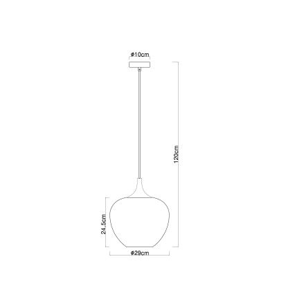 Globo - Luster na sajli 1xE27/60W/230V pr. 29 cm bela