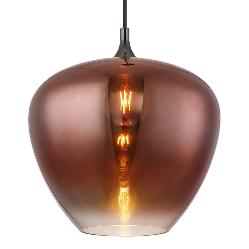 Globo - Luster na sajli 1xE27/60W/230V pr. 40 cm bakrena
