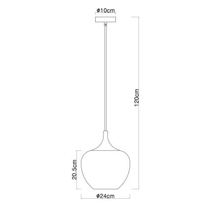 Globo - Luster na sajli 1xE27/60W/230V pr. 24 cm bakrena