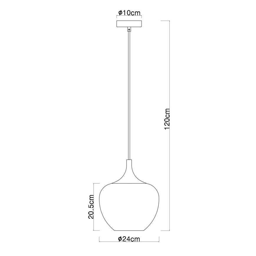 Globo - Luster na sajli 1xE27/60W/230V pr. 24 cm bakrena