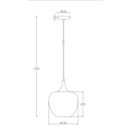 Globo - Luster na sajli 1xE27/40W/230V pr. 24 cm bela/antracit
