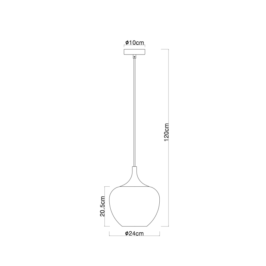 Globo - Luster na sajli 1xE27/60W/230V pr. 24 cm bela