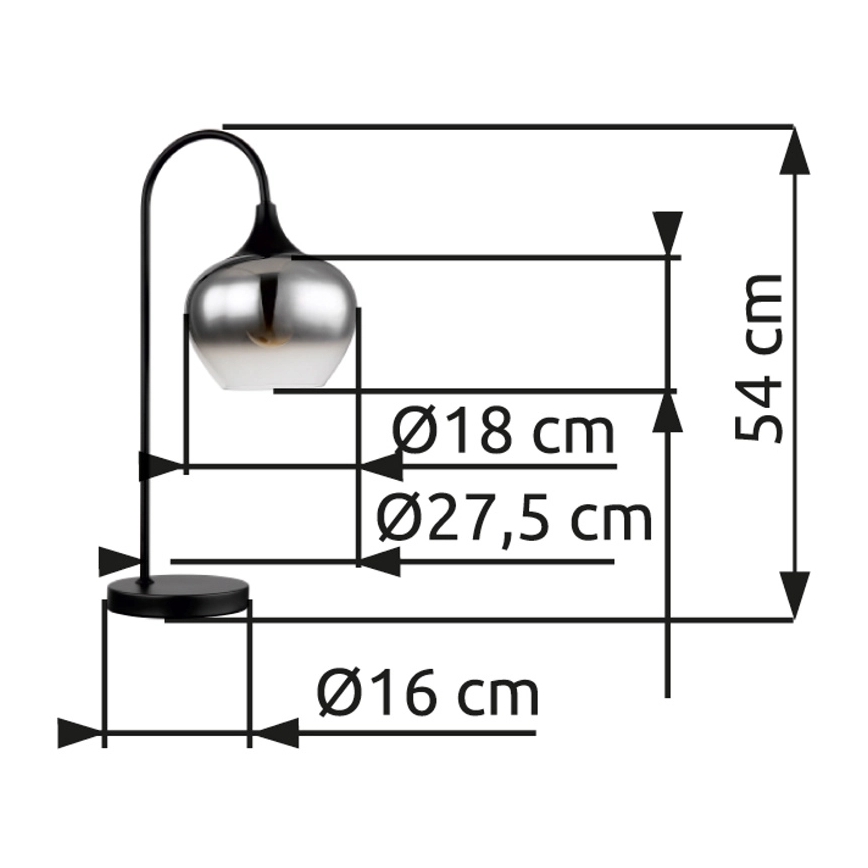 Globo - Stona lampa 1xE27/40W/230V crno