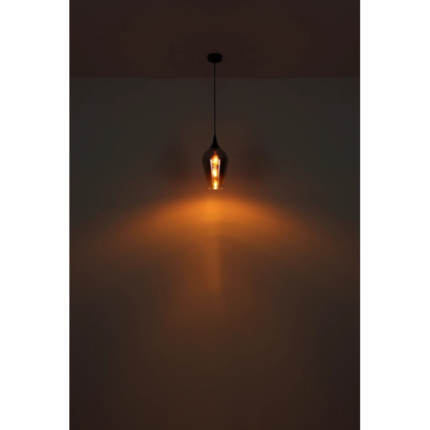 Globo - Luster na sajli 1xE27/60W/230V pr. 18 cm crno