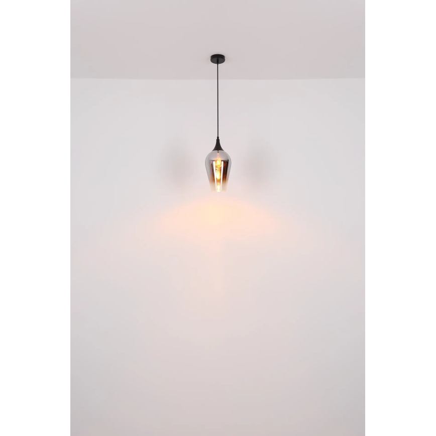 Globo - Luster na sajli 1xE27/60W/230V pr. 18 cm crno