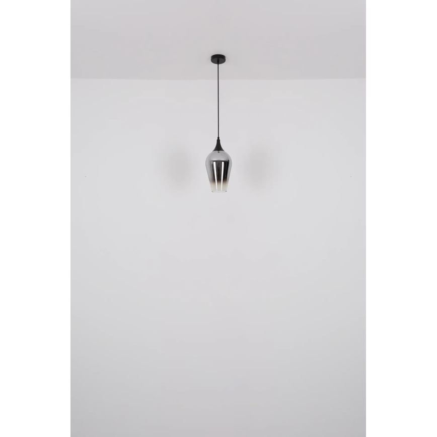 Globo - Luster na sajli 1xE27/60W/230V pr. 18 cm crno