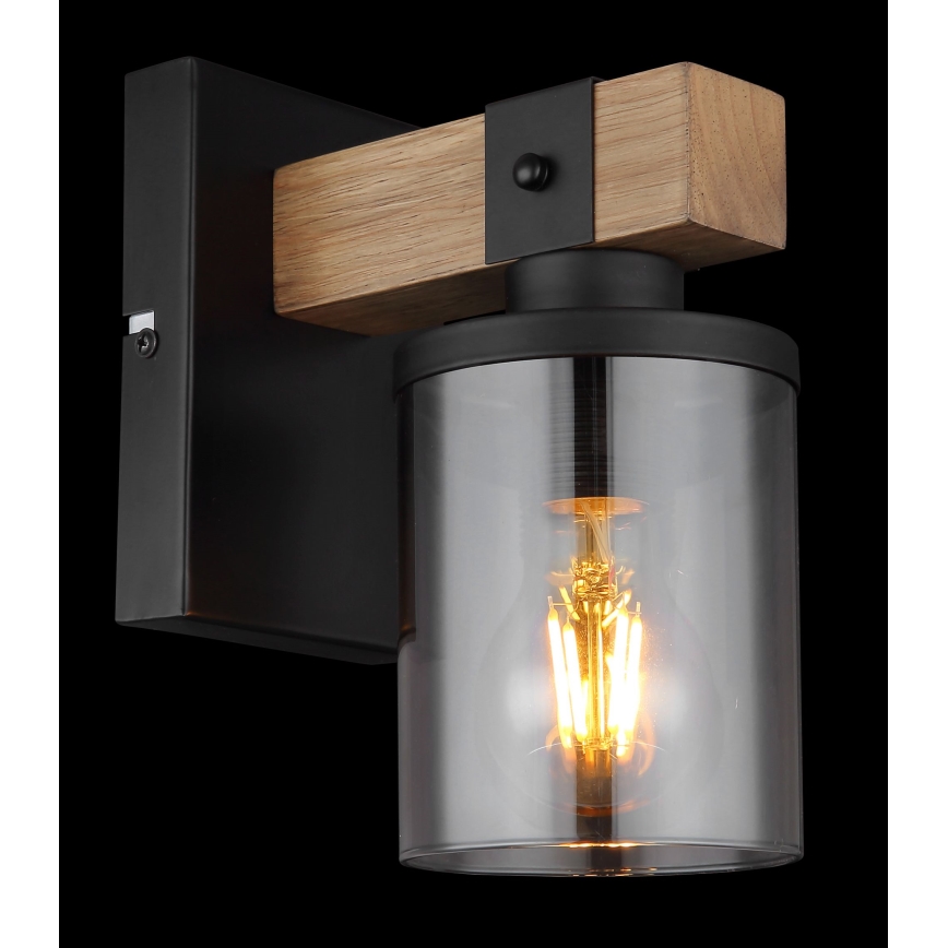 Globo - Zidna lampa 1xE27/60W/230V hrast/dimno