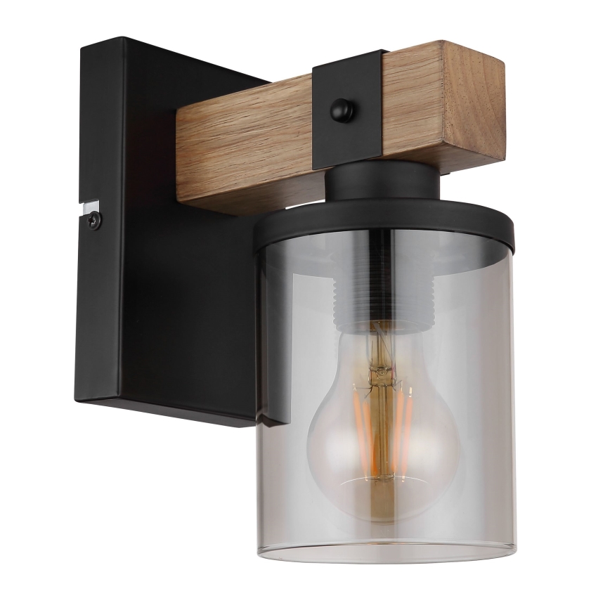 Globo - Zidna lampa 1xE27/60W/230V hrast/dimno