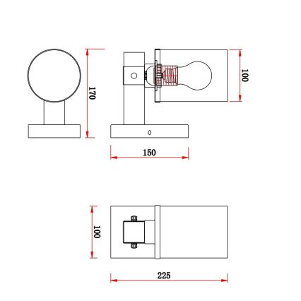 Globo - Zidna lampa 1xE27/60W/230V hrast/dimno