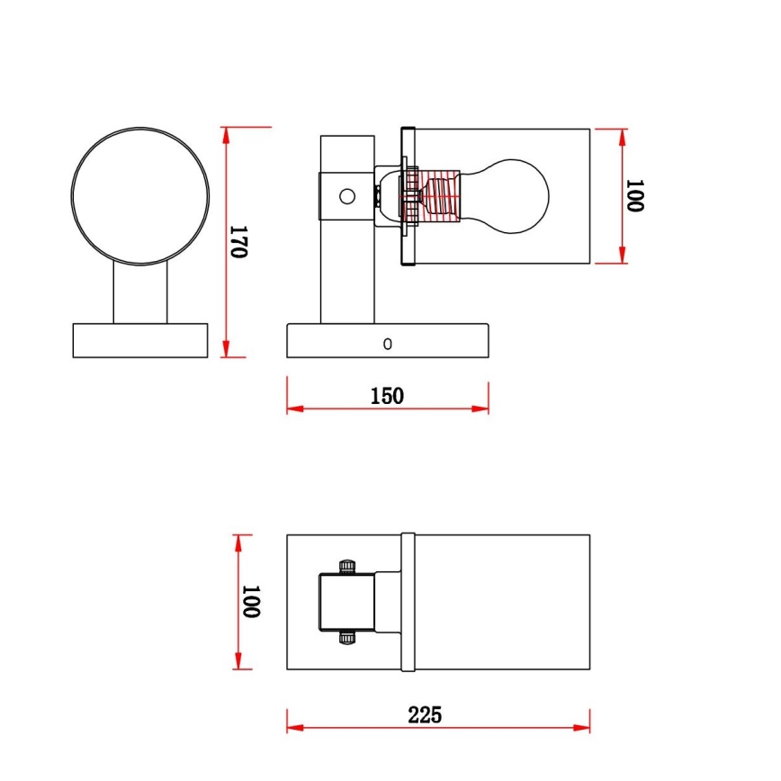 Globo - Zidna lampa 1xE27/60W/230V hrast/dimno