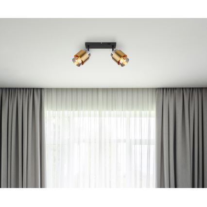 Globo - Reflektorska lampa 2xE27/40W/230V crno/mesing