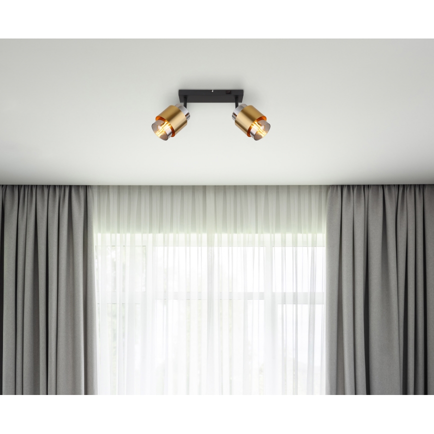Globo - Reflektorska lampa 2xE27/40W/230V crno/mesing