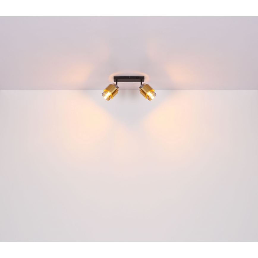 Globo - Spot svetiljka 2xE27/40W/230V crna/mesing