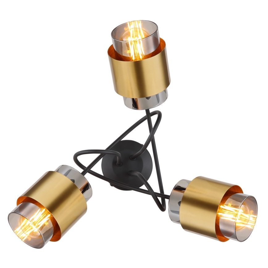 Globo - Nadgradni luster 3xE27/40W/230V crno/mesing