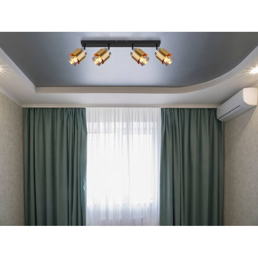 Globo - Reflektorsko svetlo 4xE27/40W/230V crna/mesing