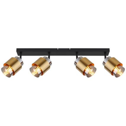 Globo - Reflektorsko svetlo 4xE27/40W/230V crna/mesing