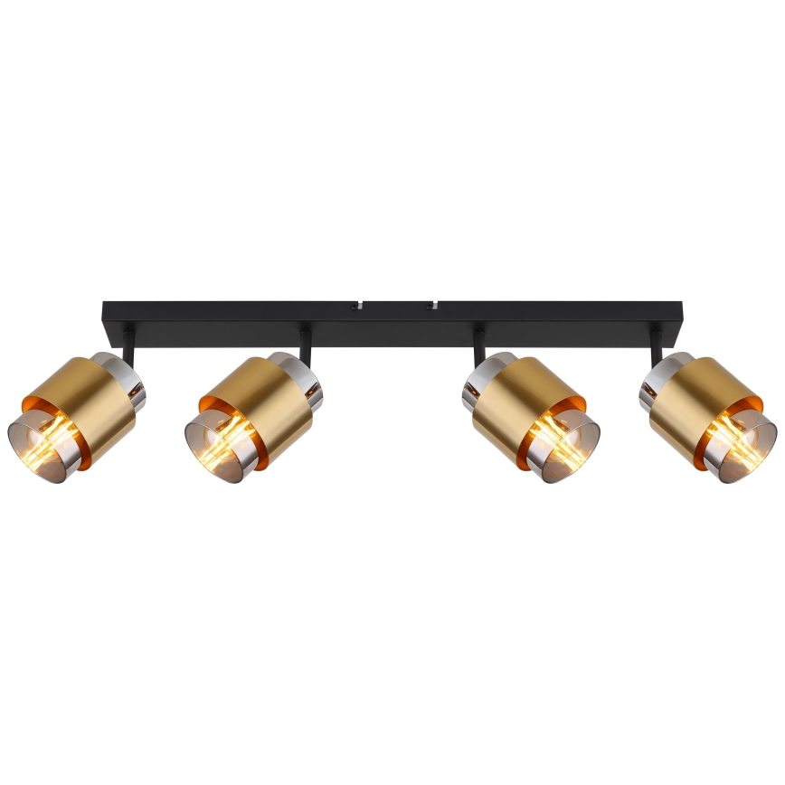 Globo - Reflektorsko svetlo 4xE27/40W/230V crna/mesing