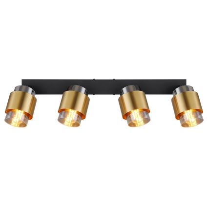 Globo - Reflektorsko svetlo 4xE27/40W/230V crna/mesing