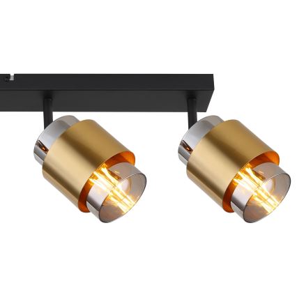 Globo - Reflektorsko svetlo 4xE27/40W/230V crna/mesing