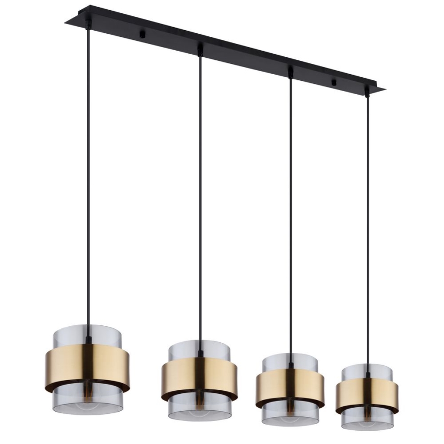 Globo - Luster na sajli 4xE27/60W/230V crno/mesing