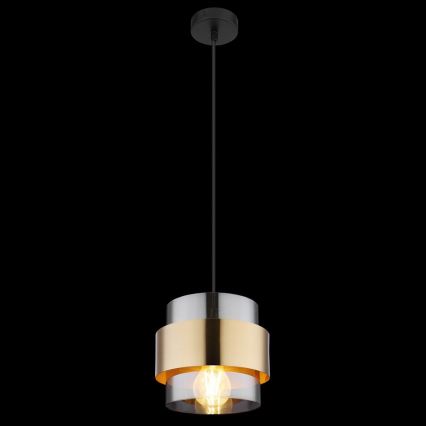 Globo - Luster na sajli 1xE27/60W/230V crno/mesing
