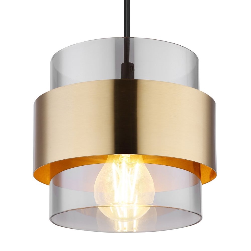Globo - Luster na sajli 1xE27/60W/230V crno/mesing