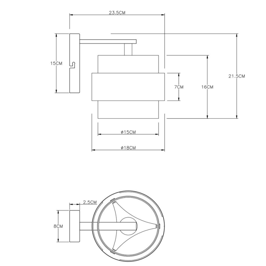 Globo - Zidna lampa 1xE27/60W/230V crno/mesing