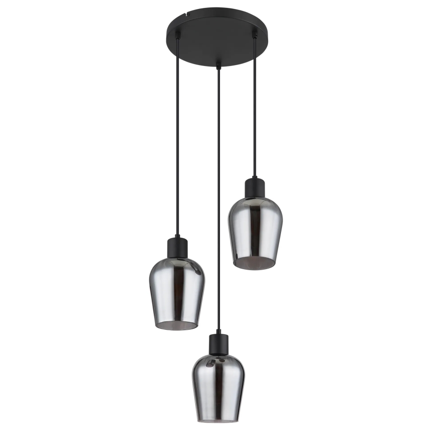 Globo - Luster na sajli 3xE27/40W/230V pr. 28,5 cm crno