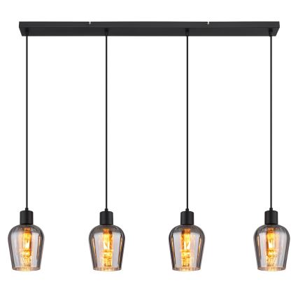 Globo - Luster na sajli 4xE27/40W/230V crno