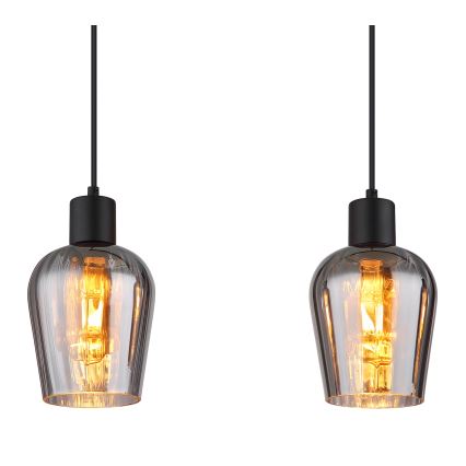 Globo - Luster na sajli 4xE27/40W/230V crno