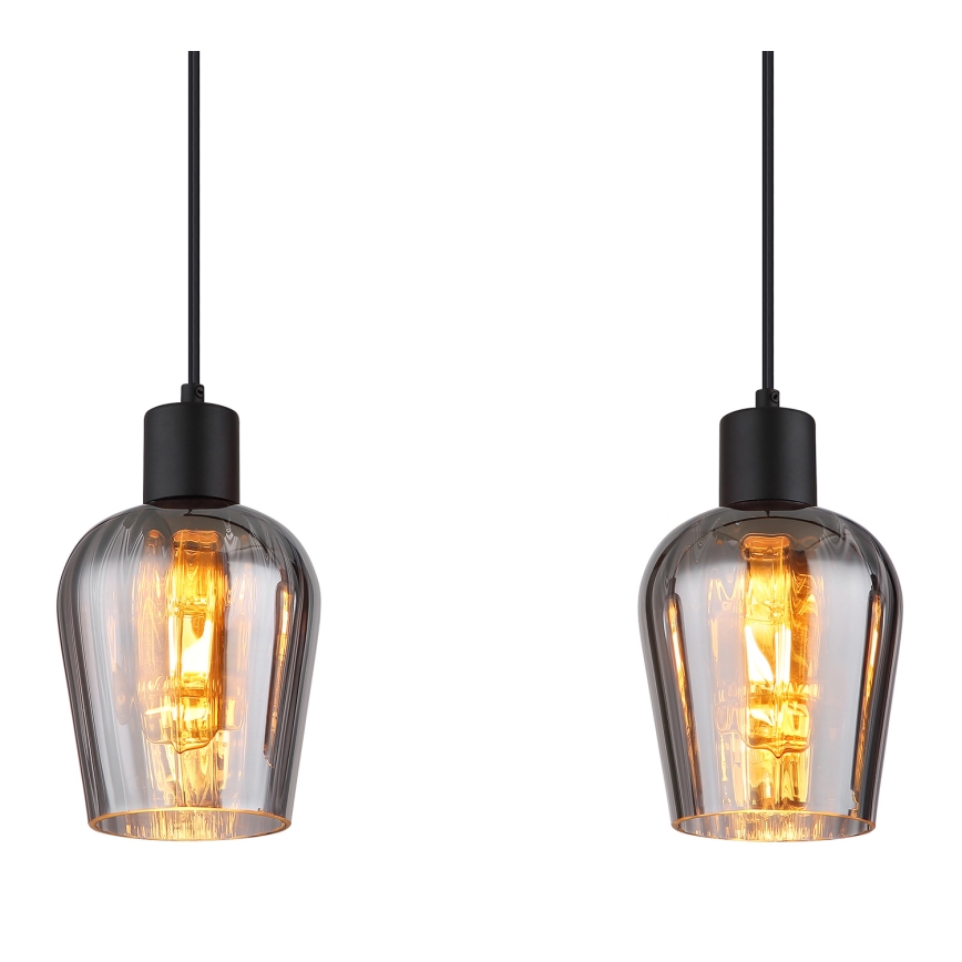 Globo - Luster na sajli 4xE27/40W/230V crno