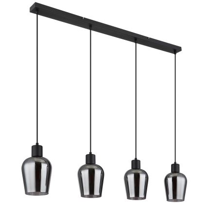 Globo - Luster na sajli 4xE27/40W/230V crno