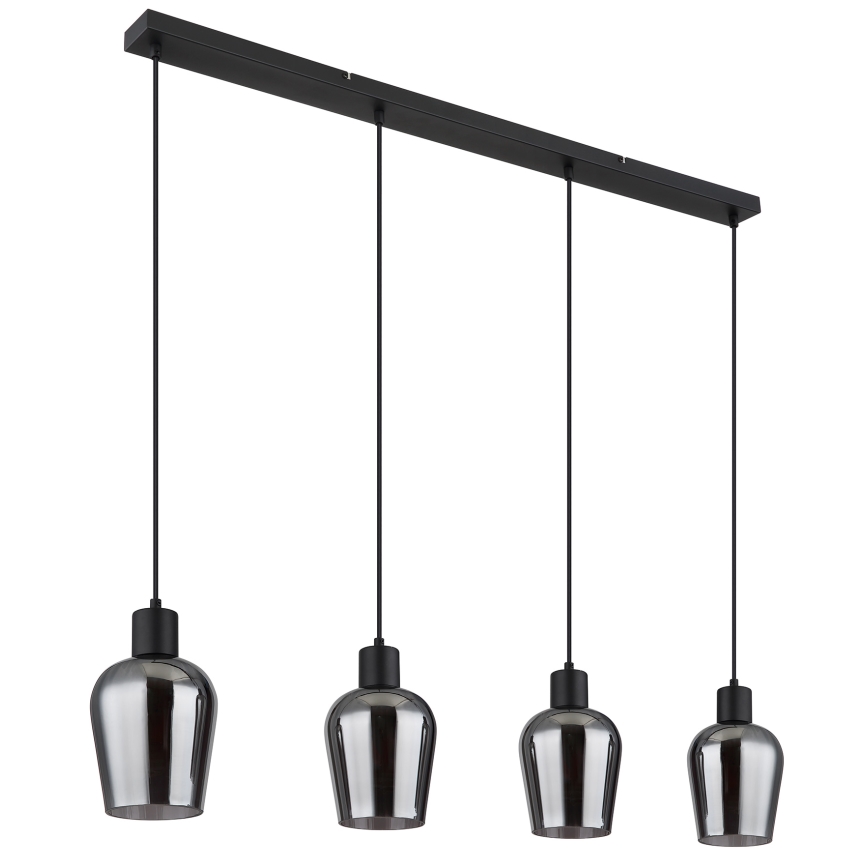 Globo - Luster na sajli 4xE27/40W/230V crno
