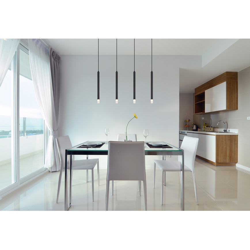 Globo - Luster na sajli 4xG9/4W/230V crno