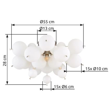 Globo - Nadgradni luster 3xE14/25W/230V pr. 55 cm bela