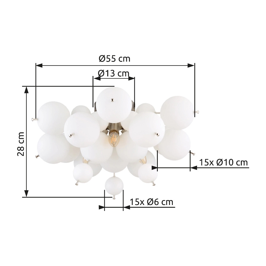 Globo - Nadgradni luster 3xE14/25W/230V pr. 55 cm bela