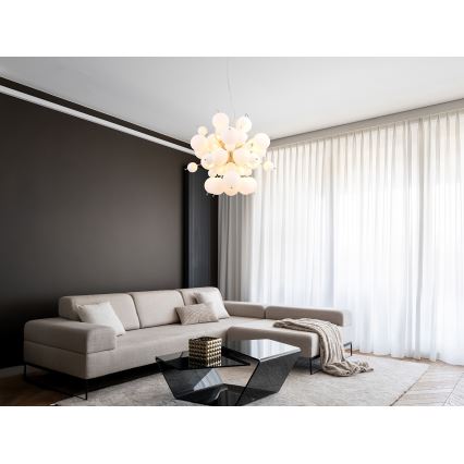 Globo - Luster na sajli 6xE14/25W/230V pr. 55 cm bela