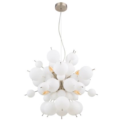 Globo - Luster na sajli 6xE14/25W/230V pr. 55 cm bela