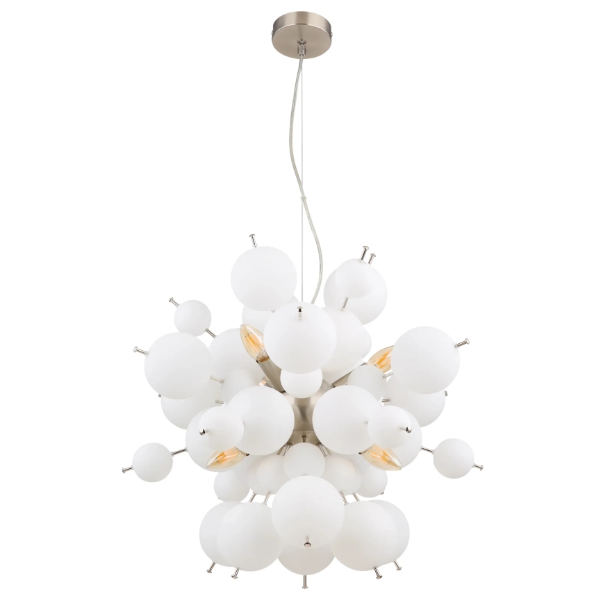 Globo - Luster na sajli 6xE14/25W/230V pr. 55 cm bela